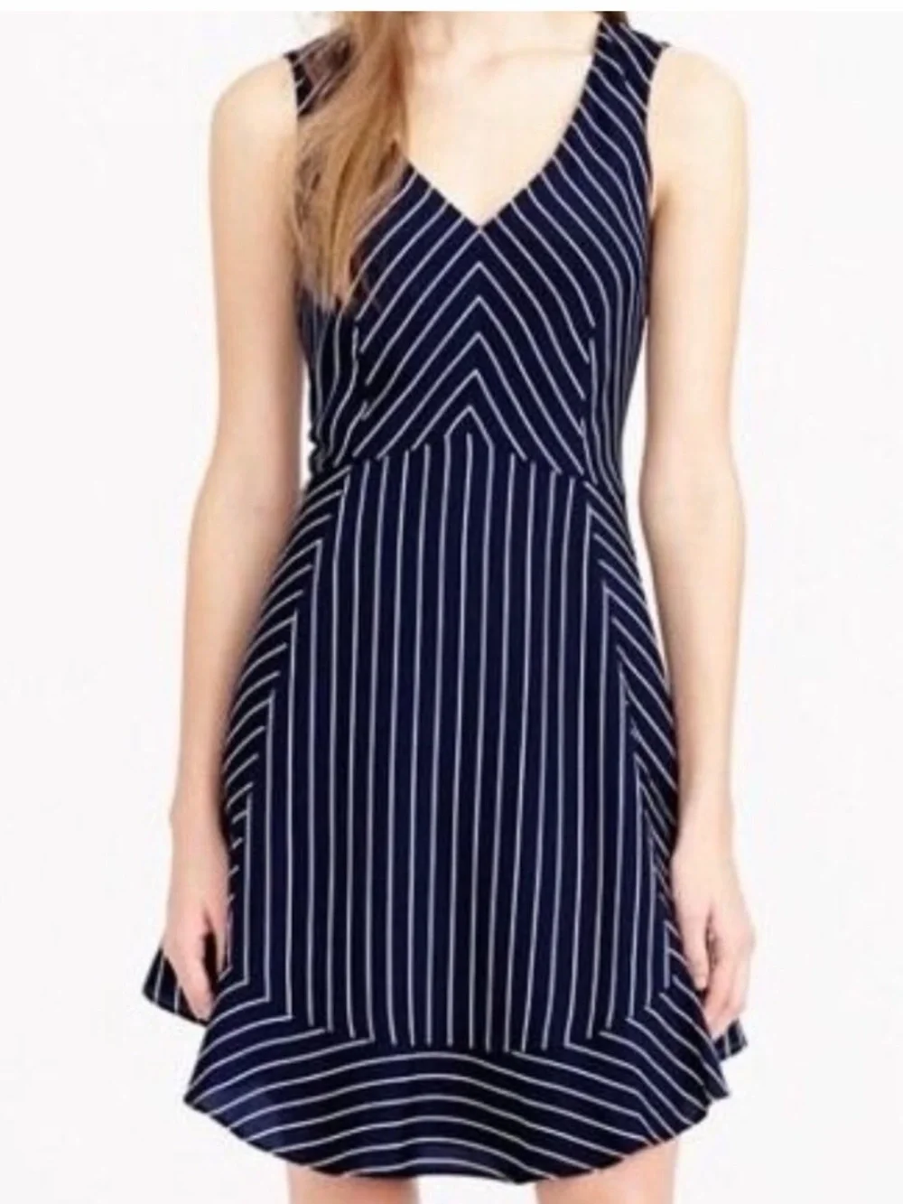 J.Crew Pinstripe Flounce Dress